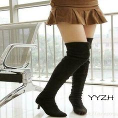 Top Seller for Womens Suede Clubwear Kitten Heel Pointy Toe Pull On Over Knee Thigh High Boots, Womens Shoes Fitted Thigh High Winter Boots, Fitted Thigh-high Winter Boots, Thigh High Stretch Boots For Party, Stretch Thigh High Boots For Party, Stretch Thigh-high Party Boots, Stretch Thigh High Party Boots, Fitted Thigh-high Heeled Boots, Stretch Knee-high Boots For Night Out, Stretch Knee-high Boots For Parties