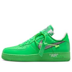 Nike Off-White x Air Force 1 Low 'Brooklyn' DX1419-300 (AF1/SNKR/Skate/Casual/Classic) Green Sneakers With Vulcanized Sole For Light Sports, Urban Green Custom Sneakers With Vulcanized Sole, Green Urban Custom Sneakers For Sports, Nike Air Force 1 Off White, Off White Af1, Casual Green Nike Air Force 1 Lace-up, Urban Green Low-top Basketball Shoes, Green Lace-up Nike Air Force 1, Urban Nike Custom Green Sneakers