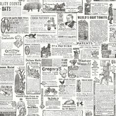 Purchase 2904-13081 Fresh Start Kitchen & Bath Underwood Black Newspaper Wallpaper Black Brewster Bullet Journal Vintage, Blend Wallpaper, Black Newspaper, Newspaper Wallpaper, Novelty Wallpaper, Grey And White Wallpaper, Farmhouse Wallpaper, Eclectic Wallpaper, Brewster Wallpaper