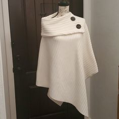 100% Polyester, New, With Tag. One Size For Shrug Sweater, White Cream, Ponchos, Cream White, Fashion Ideas, Sweaters For Women, Cream, Women Shopping, White