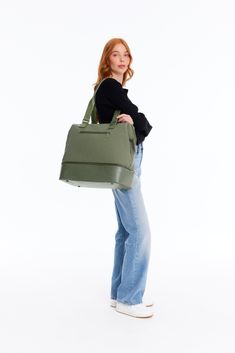 BÉIS 'The Carry-On' in Olive - Olive Green Carry-On Luggage & Suitcases Versatile Weekender Bag With Zipper Pocket, Modern Gym Bag With Luggage Sleeve For Weekend Trips, Functional Weekender Bag With Luggage Sleeve For Everyday, Modern Green Duffle Bag For Daily Use, Modern Gym Bag With Luggage Sleeve For On-the-go, Versatile Green Travel Accessories With Luggage Sleeve, Versatile Travel Bag With Zipper Pocket For Weekend Trips, Functional Green Weekender Bag With Luggage Sleeve, Modern Green Weekender Bag For Everyday