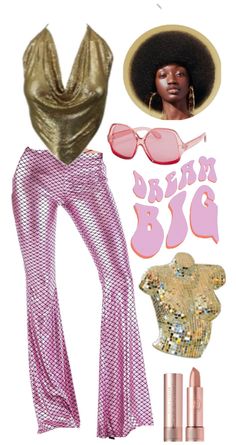 Disco Pink Outfit, Disco Rock Outfit, Disco Punk Fashion, Pink Disco Outfit Ideas, Disco Astethic Outfit, 70s Disco Glam Outfit, Disco Icons, Funky Disco Outfit, Disco Style Outfits