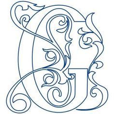 the letter e is made up of swirly lines and has been drawn in blue ink