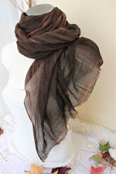 Beige brown men's shawl, Pure Cotton Large Shawl, Striped cotton unisex shawl, Tie-dye bohemian scarf, Christmas gift for man and woman, Gift for him This beautiful and oversized shawl is made of 100% cotton yarn. Striped patterns were made with natural batik dyeing. It is antiallergic. Completely natural yarn dye is used. In some parts there are color fluctuations in very light brown tones. This adds charm to the product. It has an extremely soft, flowing texture. Turkish weavings produced on t Brown Shawl Scarf One Size, Brown Shawl Scarf, Men Shawl, Men Scarf, Bohemian Scarves, Grey Scarf, Loop Scarf, Striped Scarves, Scarf Gift