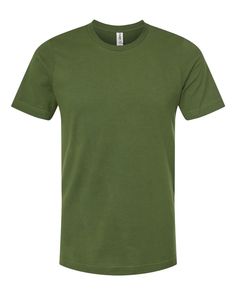 Combed Cotton T-Shirt - OLIVE GREEN - 3XL | Tultex Combed Cotton T-Shirt in Olive Green Size 3XL Green Plain Short Sleeve T-shirt, Relaxed Fit Plain Green T-shirt, Green Cotton Crew Neck T-shirt, Basic Green Cotton T-shirt, Basic Green Crew Neck T-shirt, Green Crew Neck Plain Shirt, Green Crew Neck Cotton Shirt, Green Cotton Crew Neck Shirt, Mint And Navy