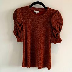 Originally Purchased On Shopbop. Never Worn And In Perfect Condition! Fitted Elastic Like Material While Still Comfortable And Not Tight. Glamorous Sparkling Tops For Fall, Chic Shimmer Top For Fall, Chic Shimmer Tops For Fall, Stretch Glitter Tops For Fall, Sparkling Fitted Tops For Fall, Fitted Sparkling Tops For Fall, Casual Holiday Tops For Night Out, Casual Fitted Shimmer Tops, Festive Shimmer Top For Fall