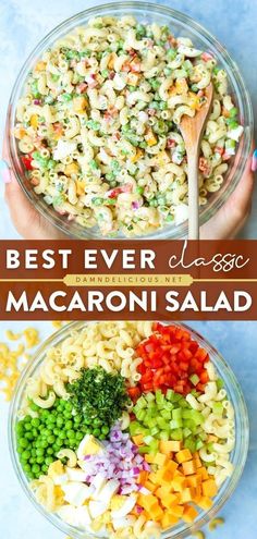 BEST EVER CLASSIC MACARONI SALAD, summer salad, easy pasta salad recipes Macaroni Salad With Egg, Best Macaroni Salad Recipe, Salad With Egg, Best Macaroni Salad, Easy Macaroni, Bbq Side Dishes, Macaroni Salad Recipe, Creamy Dressing