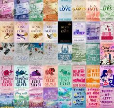 a collage of many different books with the title love games hate lies written on them