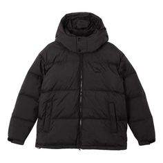 PUMA Winter Puffer Jacket 'Black' 674276-01 Black Down Hooded Jacket With Padded Collar, Urban Down Outerwear For Winter, Urban Style Down Outerwear For Winter, Urban Down Outerwear For Cold Weather, Black Windproof Winter Outerwear, Black Winter Puffer Jacket For Outdoor, Black Puffer Jacket For Winter Cold Weather, Casual Windproof Down Outerwear, Casual Down Outerwear Windproof