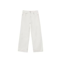 AGOLDE wide-leg jeans in white non-stretch denim  Five-pocket style Low rise Relaxed, baggy fit Full length Button/zip fly; belt loops Cotton Imported White High Waist Wide Leg Pants For Fall, White Jeans With Five Pockets For Fall, High Waist White Flare Jeans For Work, White Five Pockets Jeans For Fall, White High-waist Wide Leg Pants For Fall, Modern White Cropped Leg Bottoms, White Flare Jeans With Five Pockets For Work, White Jeans For Workwear, White Wide Leg Flare Jeans For Work