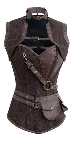 Barbarian Druid, Corset Steampunk, Brown Corset, Ren Fair, Style Steampunk, Steampunk Corset, Boned Corsets, Overbust Corset, Steampunk Costume