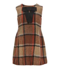 From A Loves A&#x2C; this dress features:Round necklineSleevelessBow detail on chestPartial zip-back closureAbove knee lengthPolyesterDry cleanImported. Flannel Dress, Plaid Bow, Bow Detail Dress, Parisian Chic, Dillard's, Casual Girl, Bow Detail, Fall Dresses, Knee Length