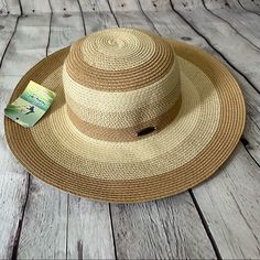 Gorgeous Two Toned Floppy Straw Beach Hat From Panama Jack! New With Tags! Beachy Cream Sun Hat For Vacation, Beige Floppy Sun Hat For Vacation, Beige Floppy Sun Hat For Beach Season, Beige Floppy Sun Hat For Beach, Beige Floppy Sun Hat For The Beach, Beige Floppy Straw Hat For Spring, Beige Floppy Straw Hat For Beach, Beige Floppy Straw Hat For Vacation, Beige Floppy Hat For The Beach