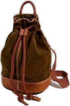 Brown Casual Duffle Bag For On-the-go, Casual Brown Duffle Bag For On-the-go, Casual Brown Duffle Bag With Zipper Closure, Casual Leather Bucket Bag, Casual Bucket Bag With Leather Trim, Casual Brown Bucket Bag With Leather Trim, Casual Shoulder Bag With Leather Trim, Casual Crossbody Bag With Leather Trim, Casual Leather Backpack With Removable Pouch