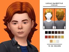 Sims 4 Lucas Hairstyle Sims 4 Cc Patreon Child, Sims 4 Kids Hair, Ts4 Kids, Toddler Hair Sims 4, Sims 4 Cc Shoes, Male Hair, 4 Characters, Hair Pack, Best Sims