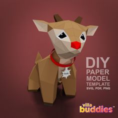 an origami paper model of a deer