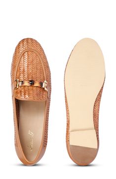 A textured bit updates this loafer crafted from woven leather in a slimmer silhouette for a look that elevates both casual outfits and more polished styles. Leather upper and lining/synthetic sole Imported Spring Formal Loafers With Woven Sole, Workwear Almond Toe Loafers With Woven Sole, Almond Toe Loafers With Woven Sole For Work, Classic Woven Leather Loafers For Work, Formal Woven Leather Flats With Round Toe, Woven Leather Slip-on Loafers For Work, Woven Leather Loafers For Work, Loafer Women, Concert Looks