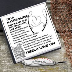 Fishing Spoon Lure - Fishing - To My Master Baiter - Love Is A Net That Catches Hearts Like A Fish - Gfaa26006 Engagement Hashtags, Unique Fishing Gifts, Fishing Themed Wedding, Fishing Spoons, Fishing Wedding, Boat Wedding, Proposal Ring Box, February Valentines, Cute Couple Gifts