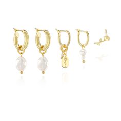 Amy Earring Set Jewelry Accessories Ideas, Precious Jewels, Accessories Ideas, Gold Plated Silver, Natural Pearls, Jewelry Care, Fashion Item, Earring Set, Dream Closet