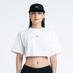 Classic Crop Top - White 100% cotton heavyweight croptop, high density printed logo, rib collar, side flag. Length: Size S = 14.9'' | Size M= 16.5'' | Size L = 18.1'' | Size XL = 19.6'' Crop Top Blanco, M 16, White Crop Top, Print Logo, Body Measurements, Track Pants, Density, Black Pants, Crop Top