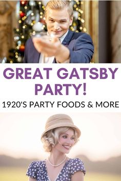 the great gatsby party poster is shown