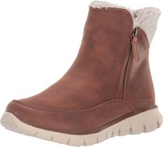 PRICES MAY VARY. 3M scotch Gard(tm) treated upper Slip resistant Warm tech memory foam cushioned comfort insole Chestnut Leather, Style Sportif, Cold Weather Boots, Ski Fashion, Boots Uk, Zipper Boots, Comfortable Boots, Skechers Women, Winter Boots Women