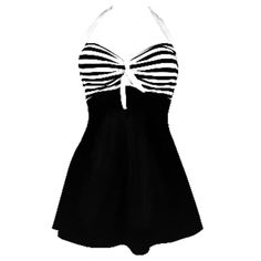 Dress Swimsuit, Black Lined Summer Tankini, Black Lined Swim Dress For Summer, Casual Black Halter Neck Tankini, Black Lined Summer Swim Dress, Black Halter Neck Swim Dress For Summer, Chic Black Lined Tankini, White Lined One-piece Tankini, Chic Black Swim Dress For Beach Season