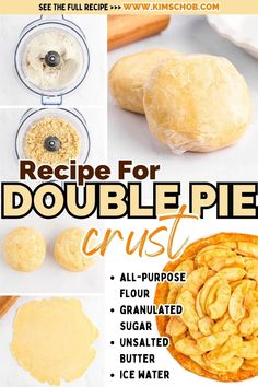 the recipe for double pie crust is shown