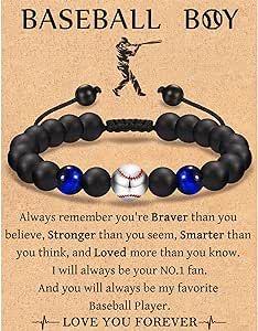 an image of a baseball bracelet with the words i love you forever and two balls on it