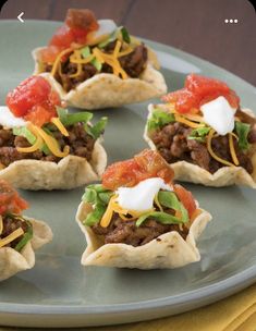 small appetizers are arranged on a plate