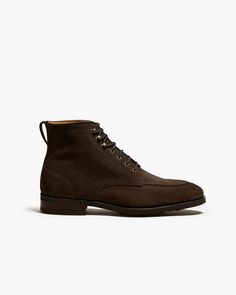 Gothem is an apron fronted split toe jumper boot in suede, finished with a studded rubber sole. Loafers With Socks, Church's Shoes, Cream Shoes, Shoe Tree, Loafer Sneakers, Buckle Sandals, Goodyear Welt, Brown Suede, Formal Shoes