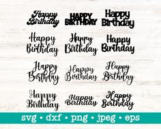 happy birthday svg dxf and png files for cricut or silhouette