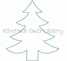 a drawing of a christmas tree with the word riverville embroideryery on it's side