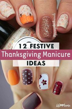 21 Easy Bat Nail Ideas That Will Have You Ready to Take Flight This Halloween! Easy Bat Nails, Thanksgiving Manicure, Short Thanksgiving Nails, Thanksgiving Manicures, Fingernails Painted, Bat Nails, Holiday Nails Winter