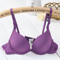 Premium Quality Push up bra Brassiere Small Size Lingerie Thick Padded Support Add 2 Cup Bras , Womens Intimates Sleep Summer Full Cup Padded Bra, Summer Purple Underwire Bra, Solid Color Push-up Bra With Padded Cups, Summer Underwire Bra In Purple, Solid Push-up Bra With Padded Cups, Push-up Bra With Padded Cups, Purple Underwire Summer Bra, Summer Full Cup Bra With Removable Pads, Purple Underwire Bra For Summer