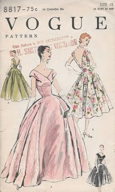 an old fashion sewing pattern for a woman's dress