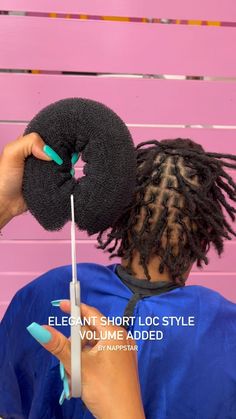 Annette Roche | Your Locs are never too short for a style ✨ book your appointment www.NappStar.com #locs #locstylesforwomen | Instagram Short Sisterlocks Mohawk, Short Loc Styles For Women With Shaved Sides, Loc Updo Styles Short Women, Neck Length Locs Styles Black Women, Protective Dreadlock Styles, Long Loc Updos For Women, Wedding Locs Hairstyles Short, Super Short Locs Hairstyles, Short Locs Styles For Women