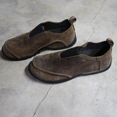 Super Comfortable - You Can Mold The Footbed To Your Foot. 100% Leather, Including Lining. New! Comfortable Leather Moc Toe Slip-ons, Suede Slip-ons With Leather Sole And Moc Toe, Comfortable Brown Moc Toe Slip-ons, Brown Moc Toe Slip-ons With Ortholite Insole, Masculine Moc Toe Slip-ons With Leather Sole, Men Suede, Slip Ons, Loafer Shoes, Men's Shoes