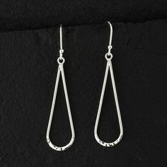 long sterling silver teardrop wire earrings Sterling Silver Drop Earrings, Casual Chic Outfit, Day Of The Week, Wire Earrings, Silver Drop Earrings, Sleek Look, Teardrop Earrings, Sterling Silver Earrings, Casual Chic