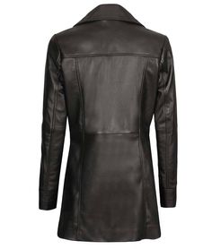 Three Quarter Length Black Leather Coat For Women
Experience the epitome of style with our Women's Black Leather Coat in a chic three-quarter length. Impeccably crafted, this coat combines timeless elegance with a modern edge. The sleek black leather embraces your silhouette, and adds a fashionable touch. Elevate your wardrobe with this luxurious and versatile piece, designed to make a statement wherever you go. Elegant Black Leather Jacket With Concealed Placket, Chic Long Coat Leather Jacket For Formal Occasions, Chic Long Leather Jacket For Formal Occasions, Chic Formal Long Leather Jacket, Sleek Long Coat With Double Button Closure, Fitted Leather Jacket With Concealed Placket For Winter, Sleek Long Leather Jacket For Winter, Elegant Long Leather Coat, Classic Long Leather Jacket For Work