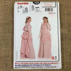 a sewing pattern for a women's dress and headband with an attached bonnet