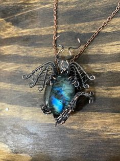 Wire Weave Dragon With Labradorite Egg Waiting for Baby | Etsy Taiwan Fantasy Handmade Healing Jewelry, Fantasy Moonstone Jewelry Gift, Wire Wrapped Dragon, Dragon Wire Jewelry, Wire Dragon, Wolf Wire Wrap, Wire Dragon Pendant, Wire Wrapped Snake Pendant, Unique Labradorite Jewelry For Collectors