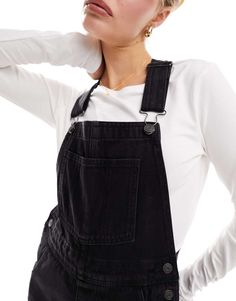 ASOS DESIGN denim overall in washed black | ASOS Black Overalls With Suspenders, Black Overall Jumpsuit With Adjustable Straps, Black Utility Overalls Romper, Black Utility Overall Jumpsuits, Black Cotton Overalls With Suspenders, Black Utility Overalls Jumpsuit, Black Overalls With Adjustable Straps, Black Utility Overall Jumpsuits And Rompers, Black Jumpsuit With Adjustable Straps