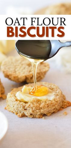 drizzling honey onto a biscuit. Oat Flour Buns Gluten Free, Oat Flour Yeast Bread Recipes, Oat Flour Breakfast Cookies, Gluten Free Oat Biscuits, Oat Flour Bread Recipe Gluten Free, Oat Flour Biscuits Gluten Free, Oat Flour Gluten Free Recipes, Oat Flour Biscuits Recipe, Oat Flour Buns