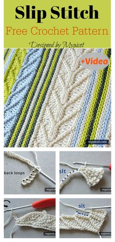 the step by step instructions to crochet an easy and simple slip stitch pattern