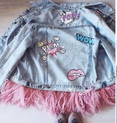 Hand Painted Jacket Denim, Diy Jacket Ideas, Jean Jackets Diy, Jacket Diy Ideas, Diy Denim Jacket Paint Ideas, Customized Denim Jacket, Painted Jean Jacket Ideas, Diy Jean Jacket Ideas