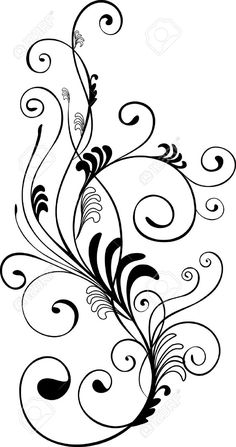 an artistic black and white design with swirls on a white background stock photo - image