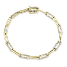 Yellow Gold Diamond Paperclip Link Bracelet Bracelets Shy Creation Jared The Galleria Of Jewelry, Box Clasp, Pearl Gemstone, Bracelet Clasps, Diamond Bracelets, Sparkle Diamonds, Diamond Gemstone, Bracelet Gift, Bracelet Designs