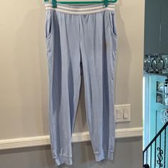 Super Cute Baby Blue Velour Joggers With Flower Rhinestones On The Left Thigh. 2 Side Pockets. Elastic Waist Tie Dye Sweatsuit, Athletic Pants Womens, Flare Lounge Pants, Khaki Joggers, Olive Green Pants, Denim Joggers, Black Sweatpants, Fleece Sweatpants, Grey Sweatpants