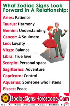 zodiac signs look forward in a relationship